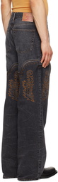 Y/Project Black Classic Cowboy Cuff Jeans