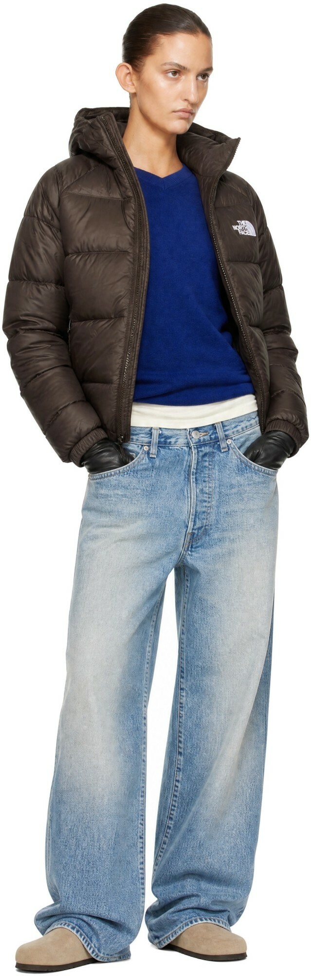 The North Face Brown Hydrenalite Hoodie Down Jacket