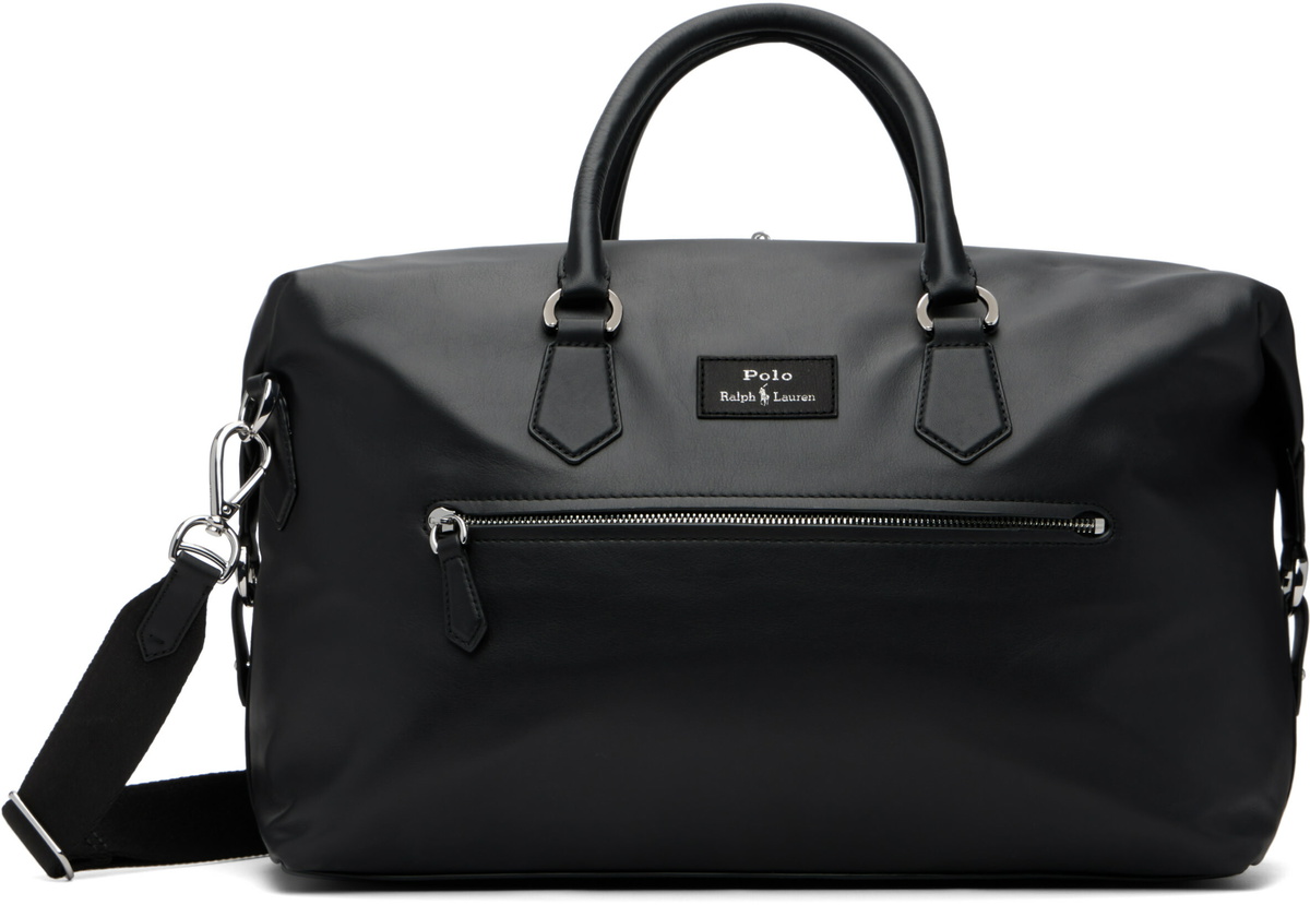 Polo Ralph Lauren Black Smooth Leather Duffle Bag