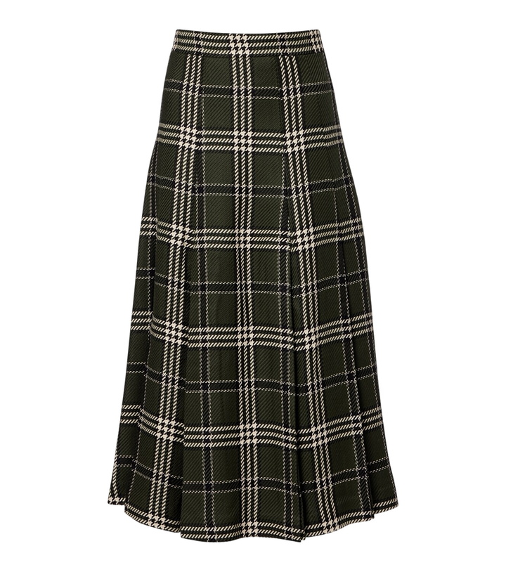 Photo: Emilia Wickstead Kensie checked wool-blend midi skirt