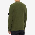 Stone Island Men's Soft Cotton Wool Patch Detail Crew Knit in Olive