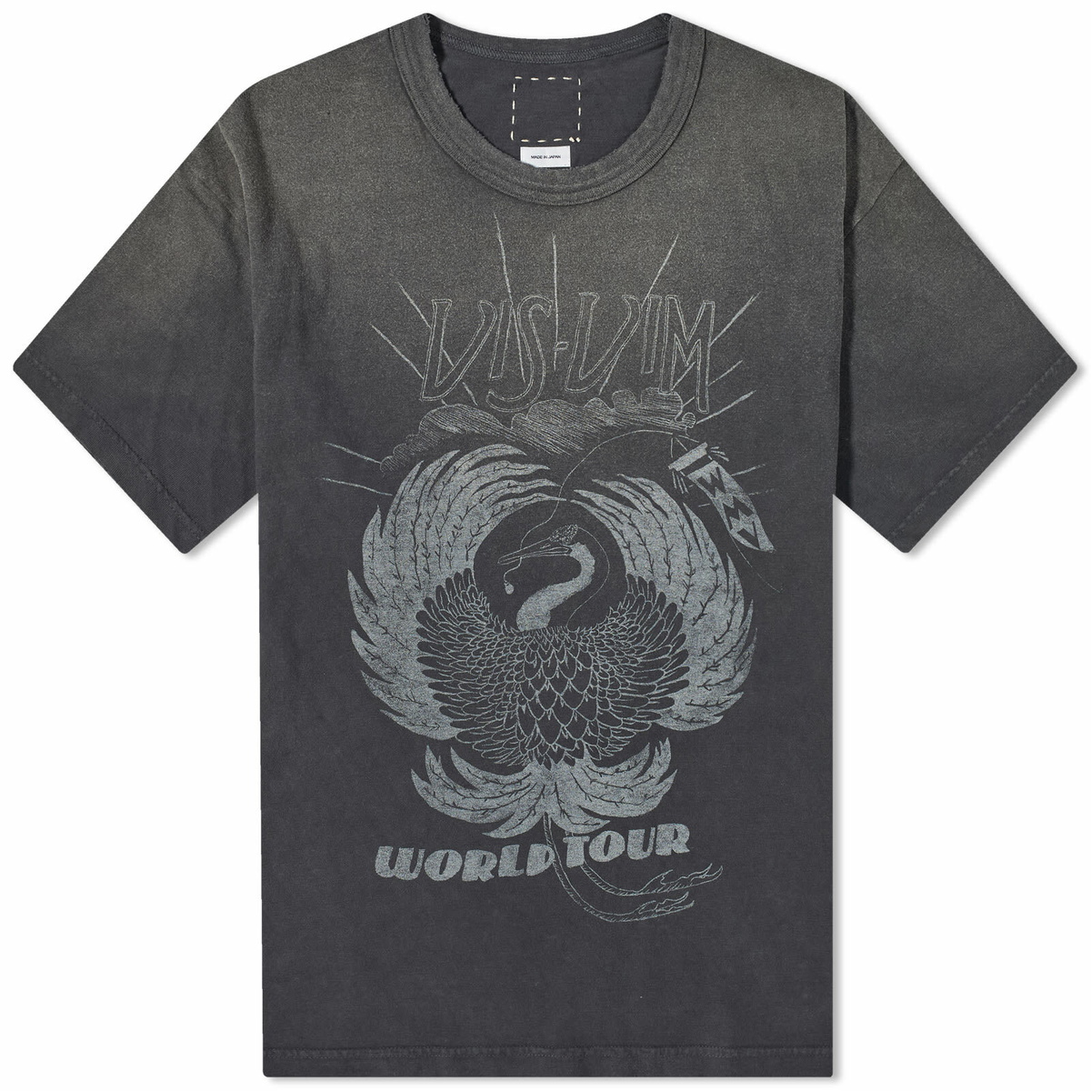 VISVIM ワールドツアーTシャツ Visvim Men's Jumbo World Tour Crash T-Shirt in Black Visvim