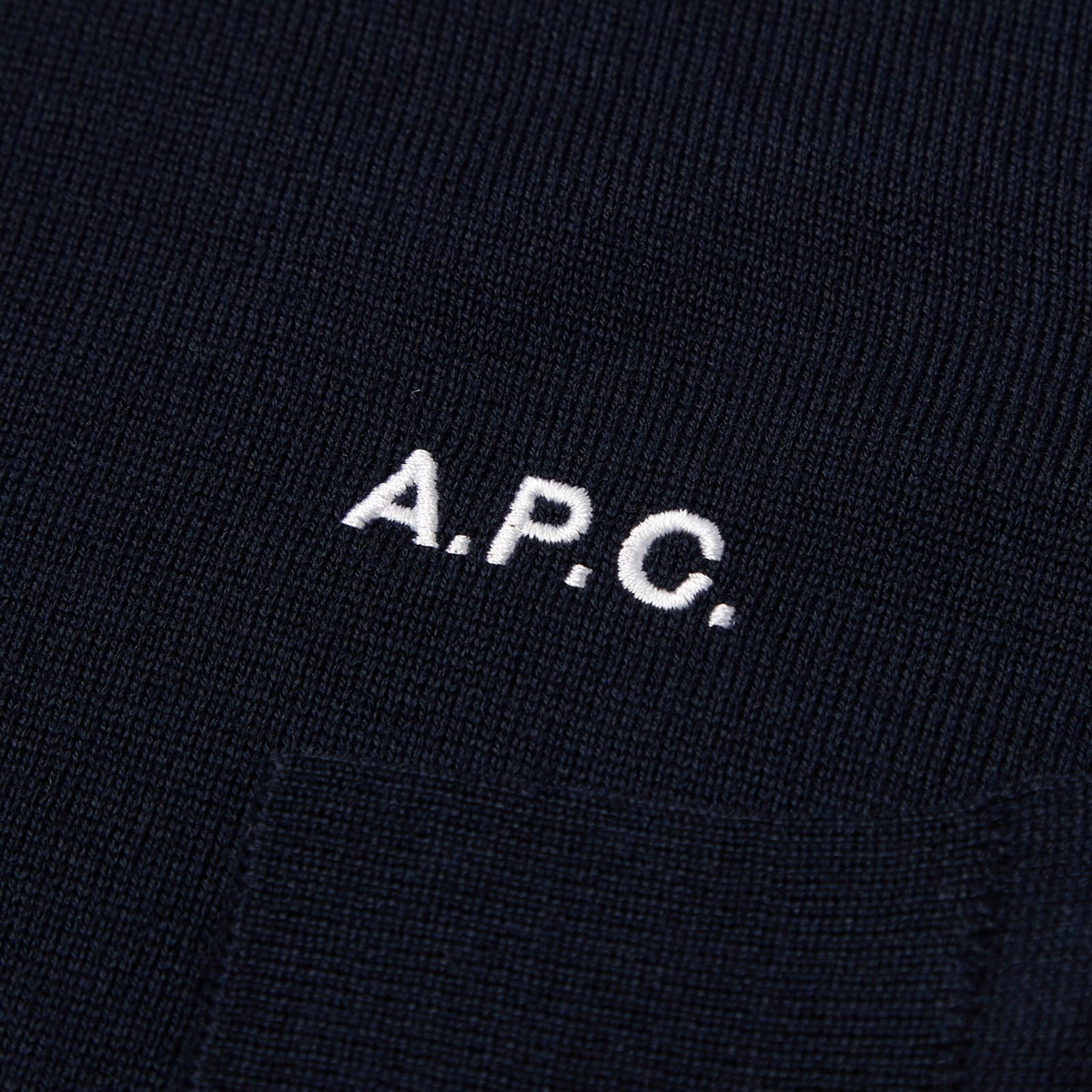 A.P.C. Axel Logo Crew Neck Knit in Dark Navy A.P.C.