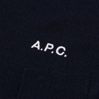 A.P.C. Axel Logo Crew Neck Knit in Dark Navy