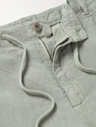 Hartford - Tanker Slim-Fit Linen Drawstring Trousers - Gray