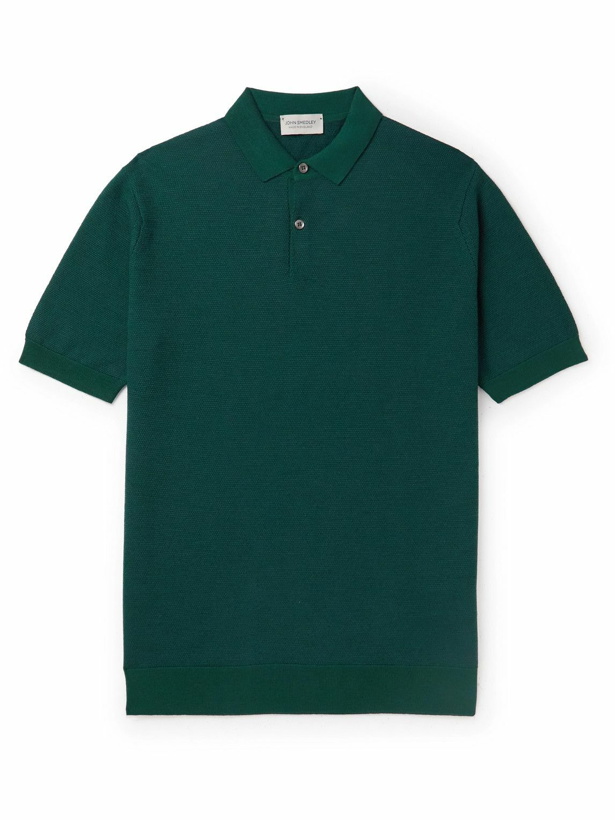 Photo: John Smedley - Slim-Fit Merino Wool-Piqué Polo Shirt - Green