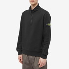 Stone Island Men's Garment Dyed Half Zip Sweat in Black