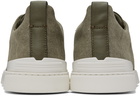 ZEGNA Green Canvas Triple Stitch Sneakers