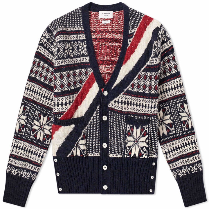 Photo: Thom Browne Stripe Winter Fair Isle Cardigan