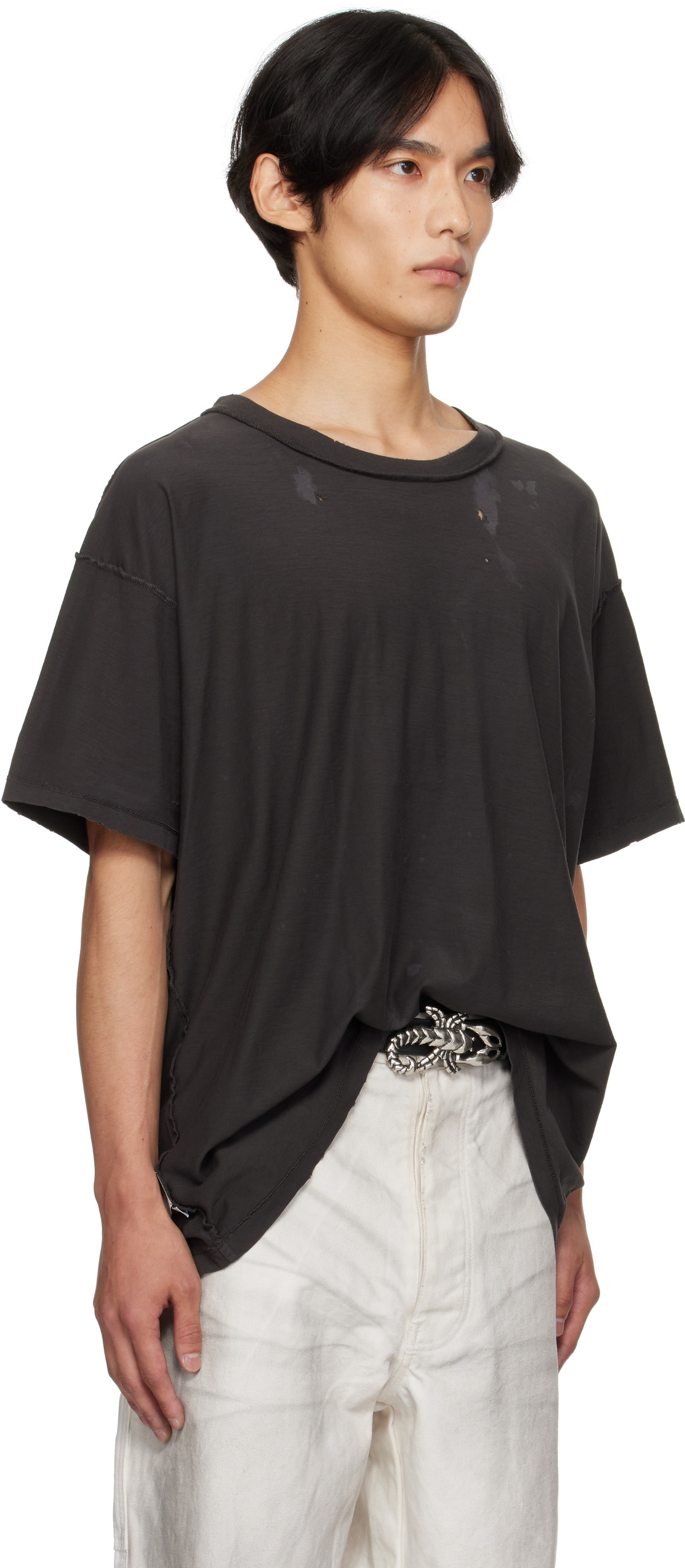 ALEXANDER DIGENOVA Gray Bleach T-shirt
