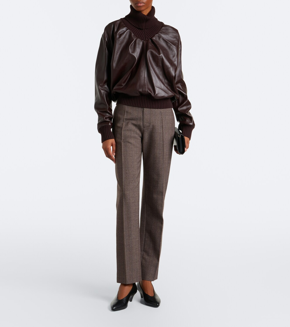 Victoria Beckham Leather turtleneck top