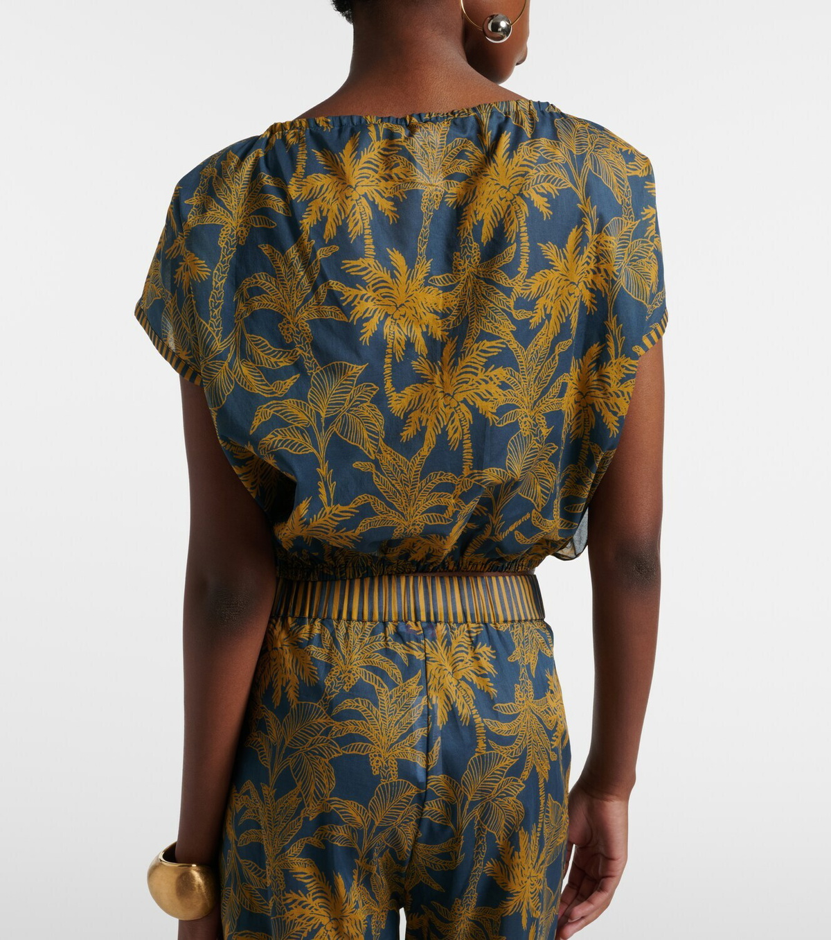 Eres Crocodile printed cotton voile top