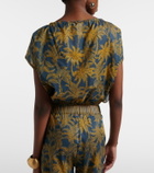 Eres Crocodile printed cotton voile top