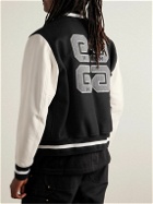 Givenchy - Logo-Appliquéd Wool-Blend and Leather Varsity Jacket - Black