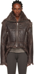 Rick Owens Gray Concordians Exploder Reversible Shearling Jacket