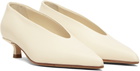 Aeyde Off-White Clara Pointed-Toe Heels
