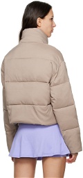 Girlfriend Collective Beige Cropped Puffer Jacket
