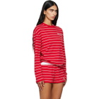 Sporty & Rich Red Signature Logo Easy Longsleeve T-shirt
