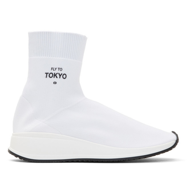 Photo: Joshua Sanders White Fly To Tokyo Sock High-Top Sneakers