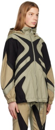 Dion Lee Khaki & Black Tech Monstera Jacket