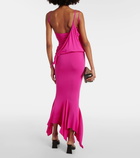 The Attico Asymmetric jersey midi dress