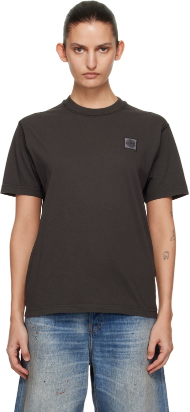 Photo: Stone Island Gray 2100026 Organic Cotton Jersey 'Fissato' Effect T-shirt