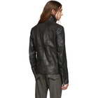 Deepti Black Leather Membrane Sleeve Jacket