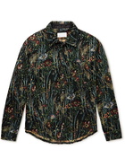 4SDesigns - Floral-Brocade Overshirt - Black