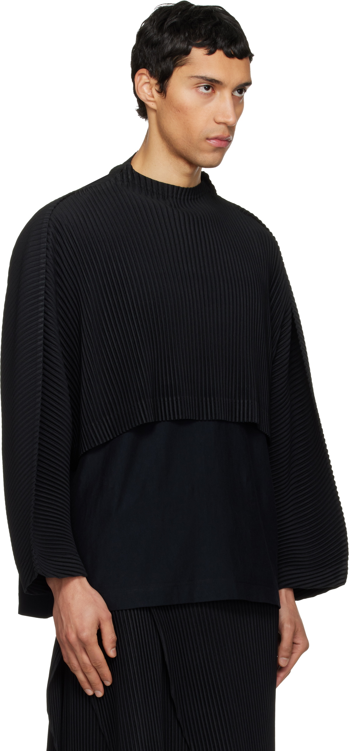 HOMME PLISSÉ ISSEY MIYAKE Black Color Pleats 1 T-shirt Homme