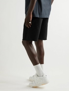 Off-White - Straight-Leg Logo-Embroidered Cotton-Jersey Shorts - Black