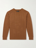 Beams Plus - Cable-Knit Cotton Sweater - Brown