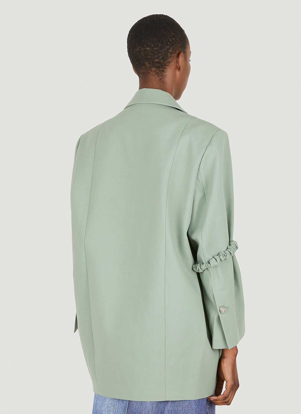 Relaxed Suiting Scrunchie Blazer in Green GANNI