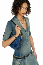 Diesel Drop-waist midi dress in knit and denim - Dresses Womens in Blue
