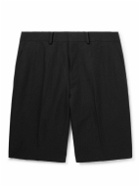Auralee - Straight-Leg Cotton and Linen-Blend Twill Shorts - Black