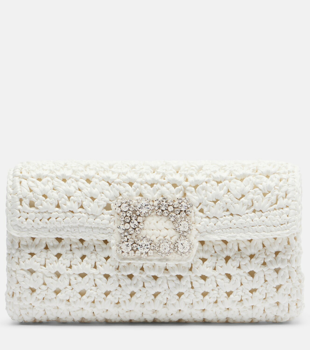 Roger Vivier Jeu De Fille embellished crochet clutch