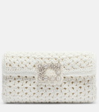 Roger Vivier Jeu De Fille embellished crochet clutch