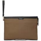 Paul Smith Taupe Leather Signature Stripe Document Pouch