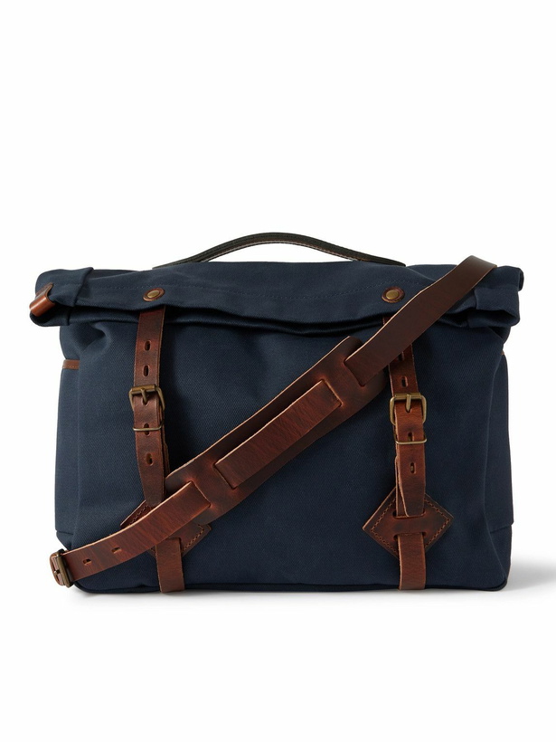 Photo: Bleu de Chauffe - Gaston Leather-Trimmed Cotton-Canvas Messenger Bag