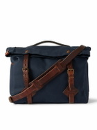 Bleu de Chauffe - Gaston Leather-Trimmed Cotton-Canvas Messenger Bag