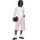 Acne Studios Pink Paint Splatter Denim Shorts