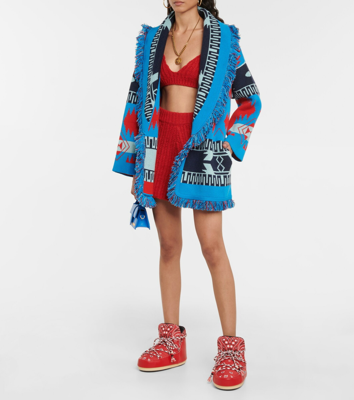 Alanui - Full Moon bandana-print boots