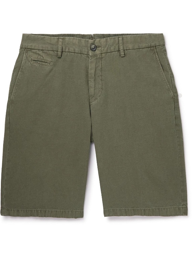 Photo: Altea - Straight-Leg Cotton, Linen and Lyocell-Blend Bermuda Shorts - Green