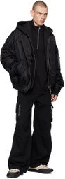 Juun.J Black Layered Bomber Jacket