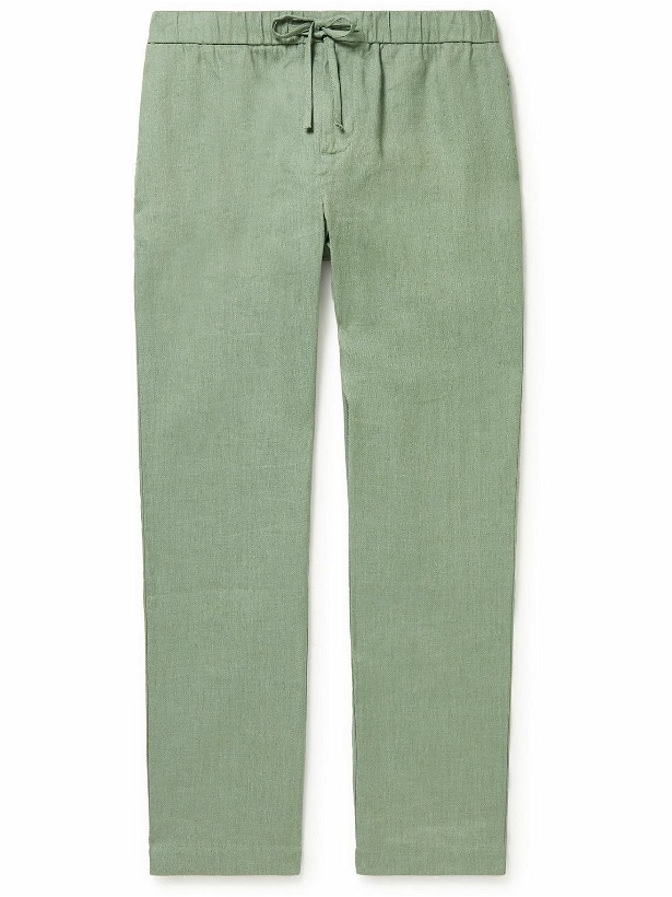 Photo: Frescobol Carioca - Oscar Straight-Leg Linen and Cotton-Blend Drawstring Trousers - Green