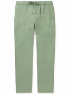 Frescobol Carioca - Oscar Straight-Leg Linen and Cotton-Blend Drawstring Trousers - Green