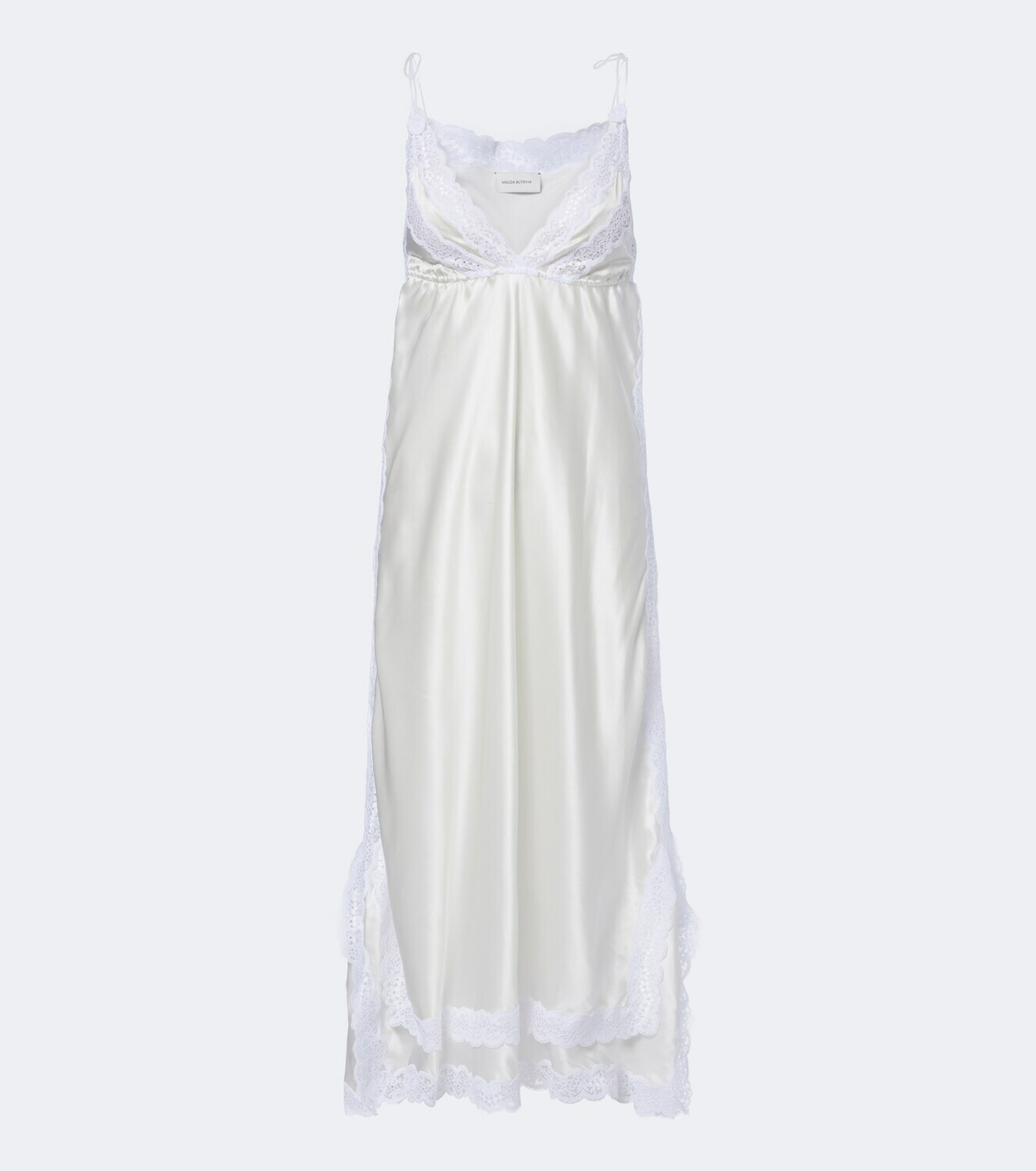 Magda Butrym Lace-trimmed silk satin slip dress