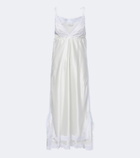 Magda Butrym Lace-trimmed silk satin slip dress