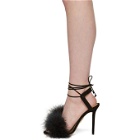 Charlotte Olympia Black Suede Feather Salsa Sandals