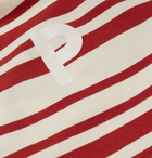 Pop Trading Company - Logo-Print Striped Cotton-Jersey T-Shirt - Red