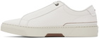 BOSS White Grained Leather Sneakers